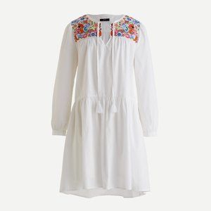Poplin tunic dress with farmer's market embroidery